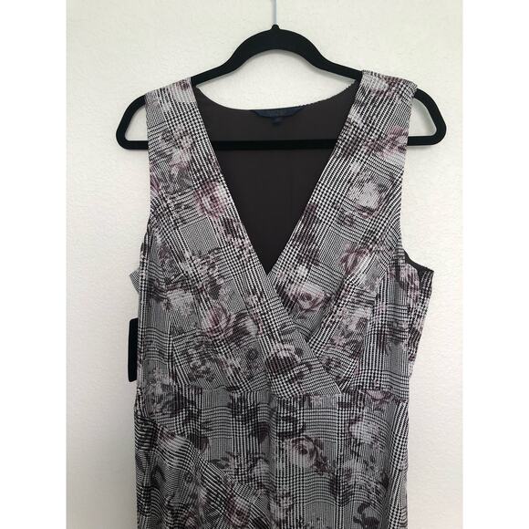 Rachel by Rachel Roy Giles Gray Floral Houndstooth Sleeveless Midi Dress - 14 - Picture 3 of 7